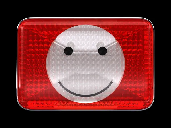 Смили смайлик красная кнопка или фара — стоковое фото