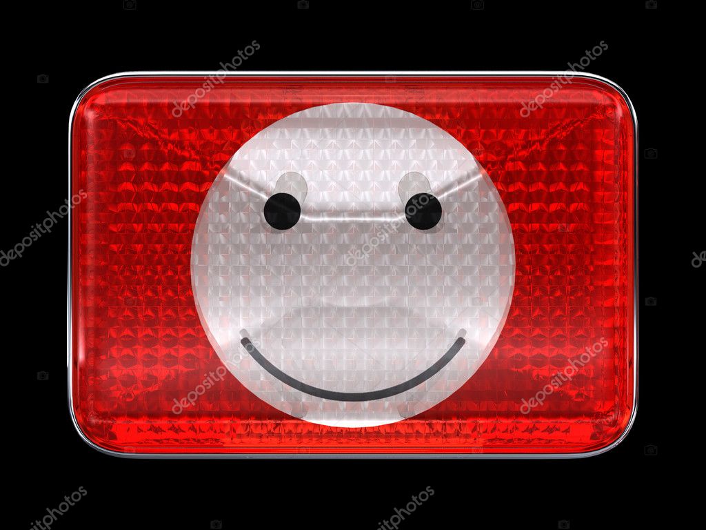 Smiley emoticon red button or headlight Stock Photo by ©Arsgera 3801403