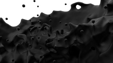 Black liquid isolated over white clipart