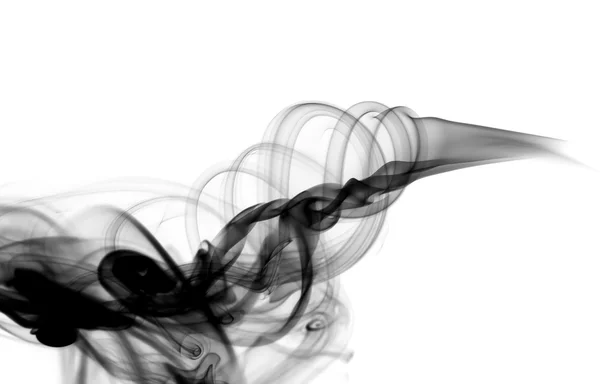 在白色抽象黑烟形状 — 图库照片