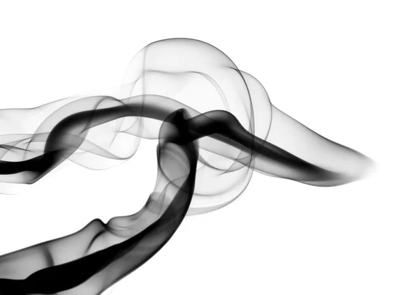Zwarte abstracte fume golven op wit — Stockfoto