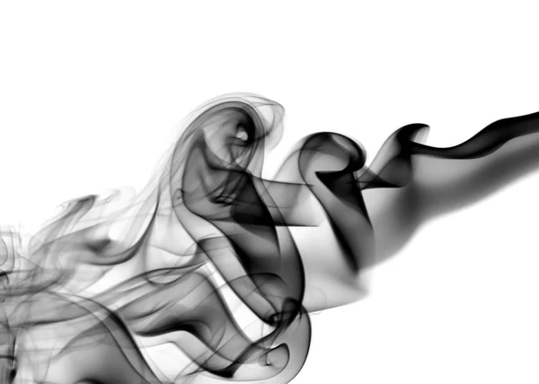 白地に黒い煙の抽象化 — ストック写真