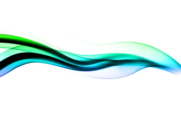 Синяя и зеленая абстрактные дымовые волны — стоковое фото