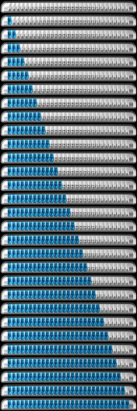 Colección de barras de descarga y carga azul — Foto de Stock