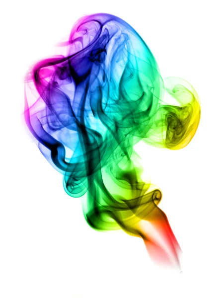 Kolorowych abstrakcji dymić kształt na białym tle — Zdjęcie stockowe