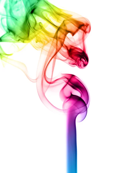 Colorful fume pattern on white — Stock Photo, Image