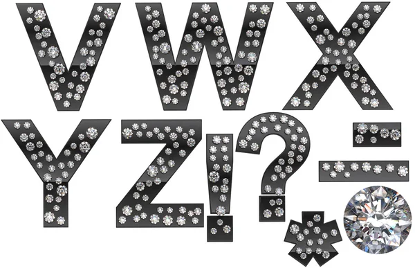 Diamond V-Z letters with punctuation marks — Stock Photo, Image