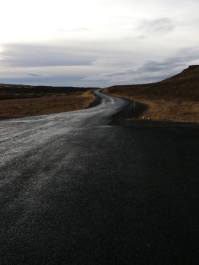 Typical Icelandic road clipart