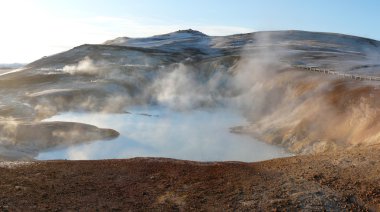 Krafla, geothermal area, Iceland. clipart