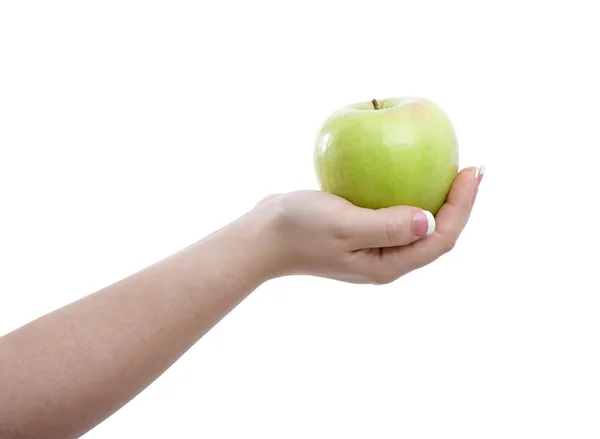 Apple in the palm — Stock Photo, Image