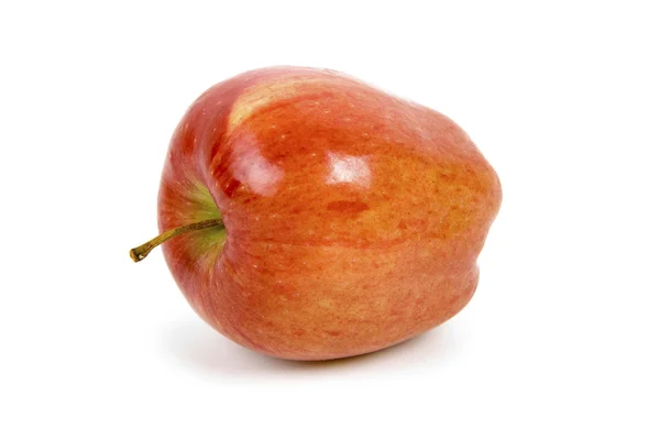 Sebuah apel merah pada latar belakang putih — Stok Foto