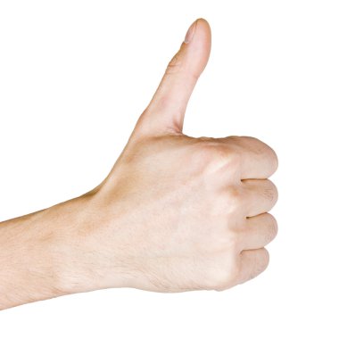 Man's hand with a finger up clipart