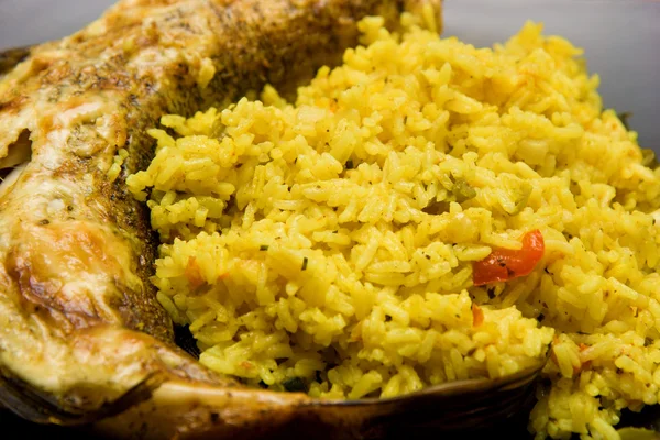 stock image Fried pike with rice