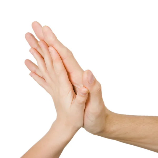 Children's and men's palm — Stock Photo, Image