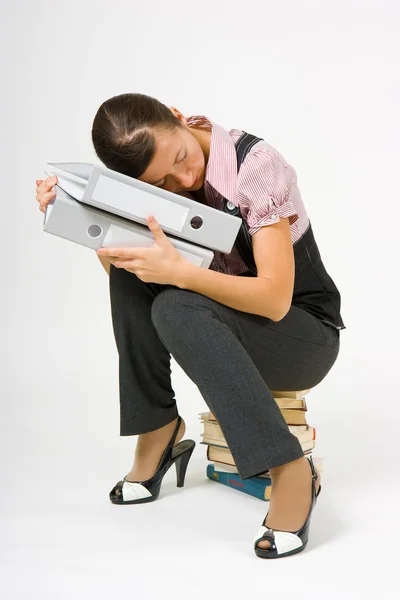 Yorgun iş kadını — Stok fotoğraf