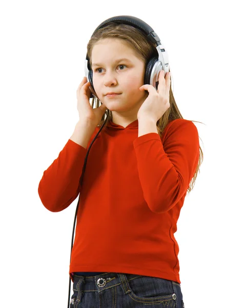 Tyttö kuuntelee musiikkia — kuvapankkivalokuva