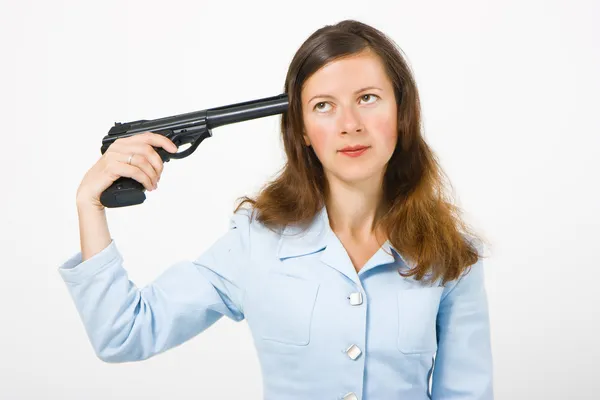 Meisje met pistool — Stockfoto