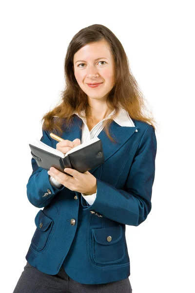 Girl with notebook — Stock Photo, Image