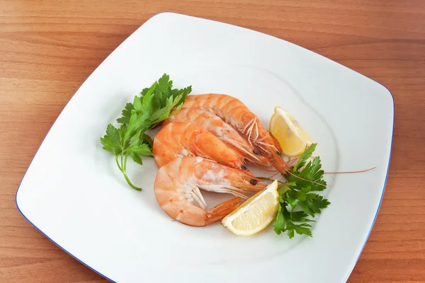 Dish with prawns — Stock Photo, Image