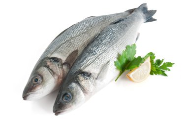 Sea bass with parsley and lemon clipart