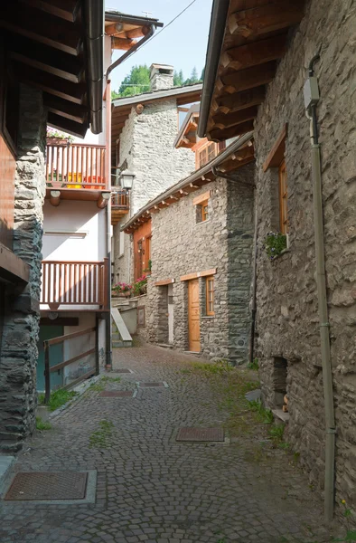 Кам'яні будинки в Ла Thuille — стокове фото