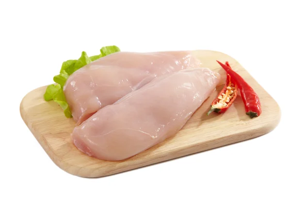 新鲜生鸡肉鱼片 — 图库照片
