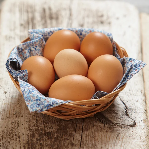 Frische braune Eier — Stockfoto