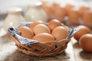 Fresh brown eggs clipart