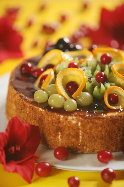 Ciasto ze świeżymi owocami — Zdjęcie stockowe