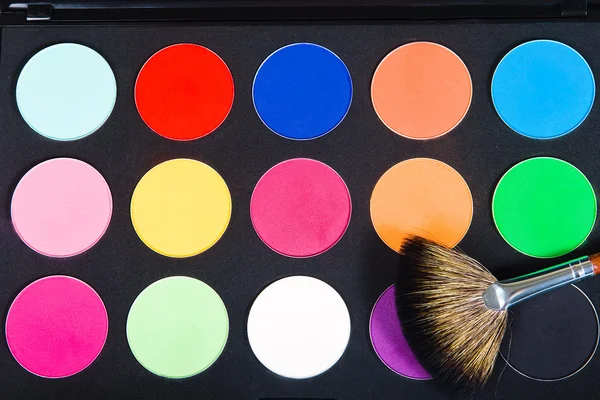 Make-up palette with brush — Stock Photo, Image
