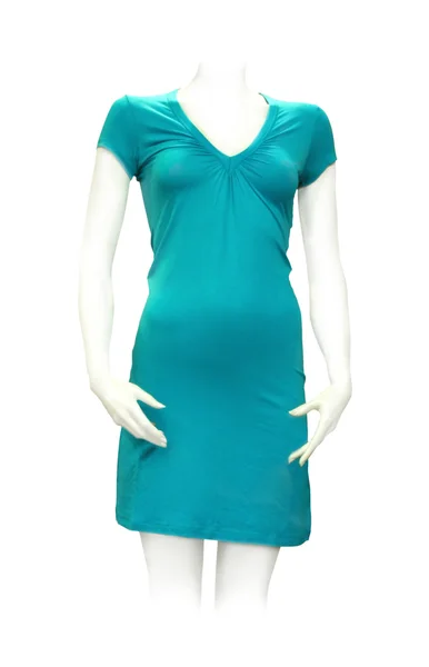 Woman blue dress — Stock Photo, Image