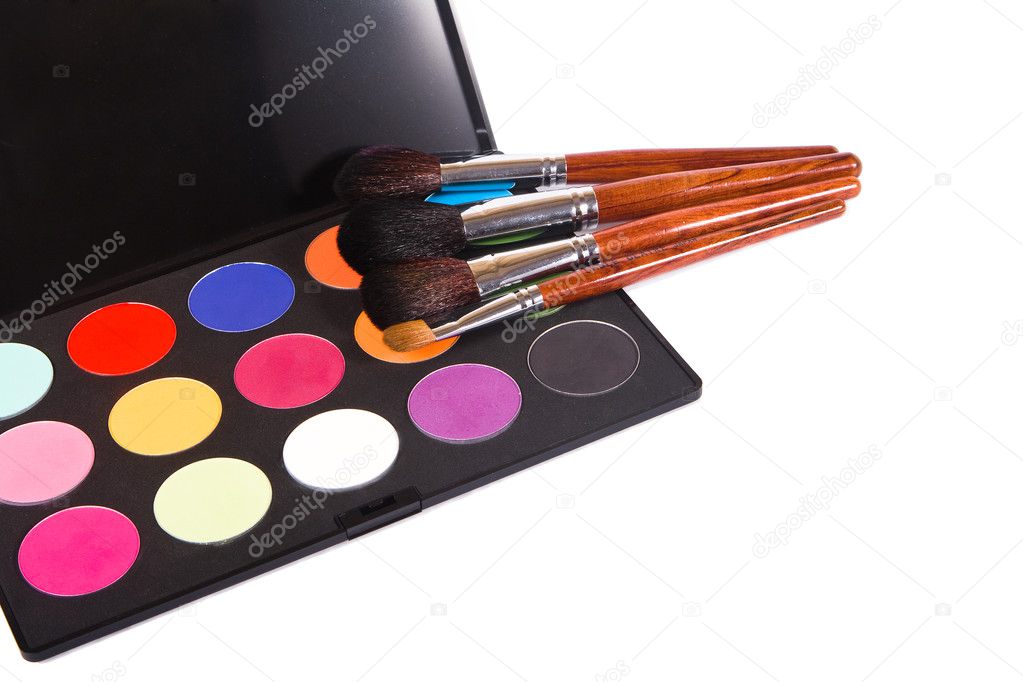 Make-up palette with brushes
