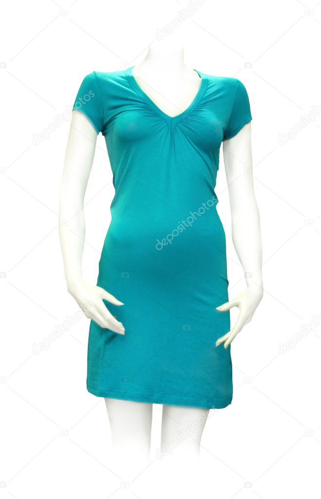 Woman blue dress