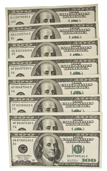 Group dollars on a white background — Stock Photo, Image