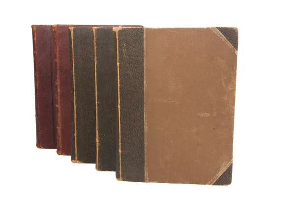 Skupina staré knihy na bílém pozadí — Stock fotografie