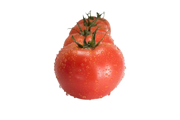 Grupo de tomates maduros sobre fondo blanco — Foto de Stock