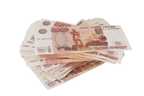 Notas de rublo de dinheiro russo . — Fotografia de Stock