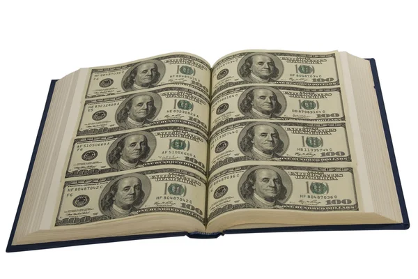 Dollar i böcker — Stockfoto