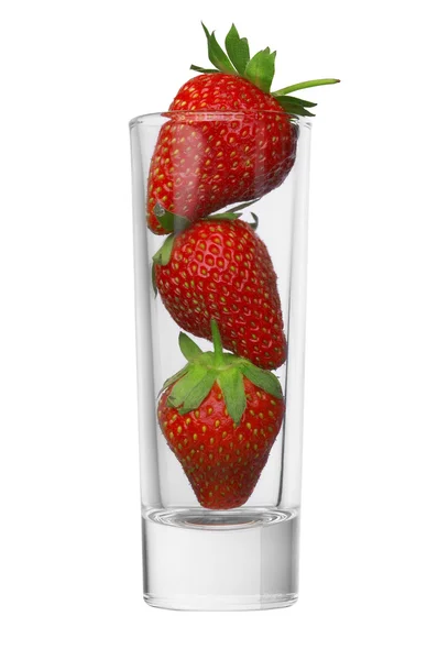 Jordgubbar i ett glas — Stockfoto