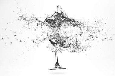 Explosion of a glass with water clipart