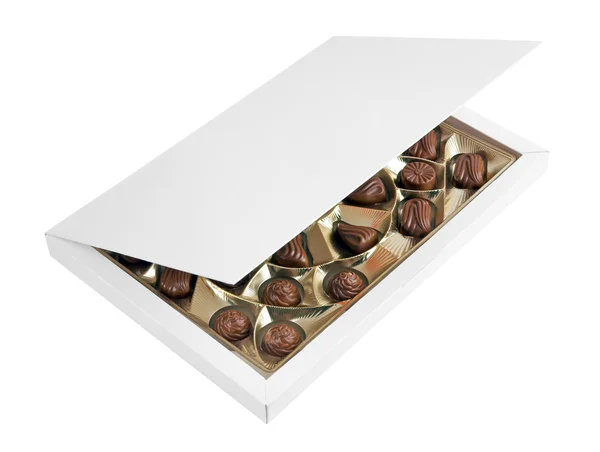 Caixa com chocolates — Fotografia de Stock