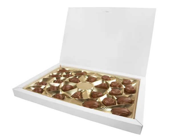 Caixa com chocolates — Fotografia de Stock