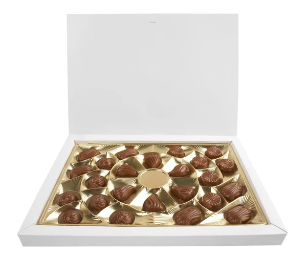 Krabice s čokoládou — Stock fotografie