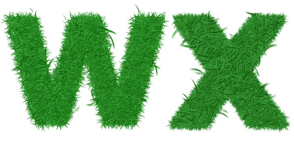 stock image Two letters of green grass alphabet