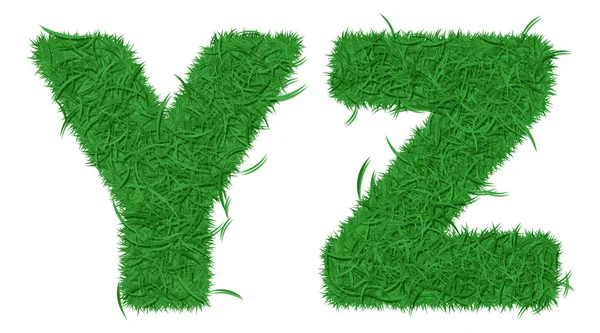 stock image Two letters of green grass alphabet