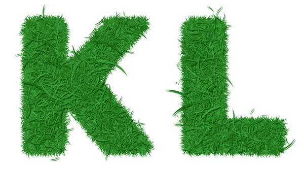 stock image Two letters of green grass alphabet