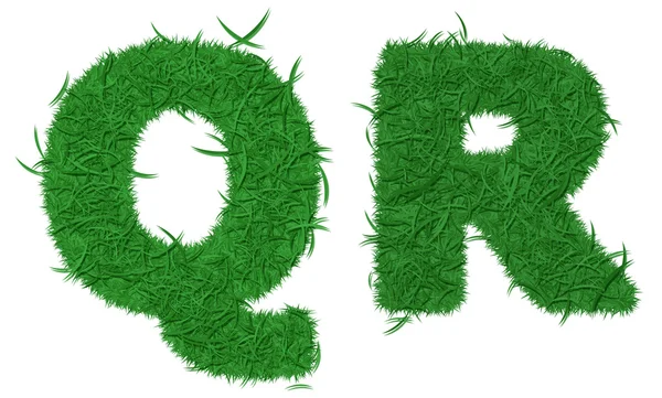 stock image Two letters of green grass alphabet