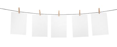 5 clean sheets on clothesline clipart