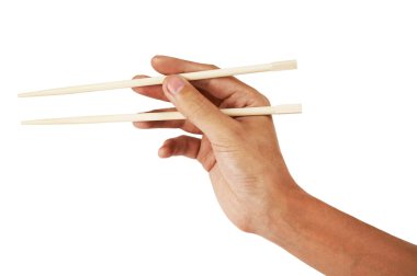 Hand holding chopsticks clipart