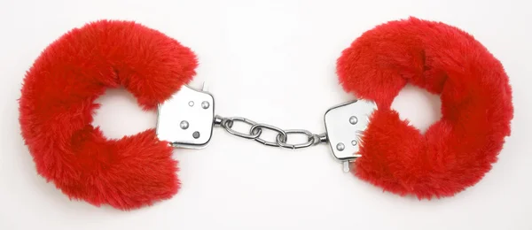 Fluffy pink handcuffs — Stock Photo, Image